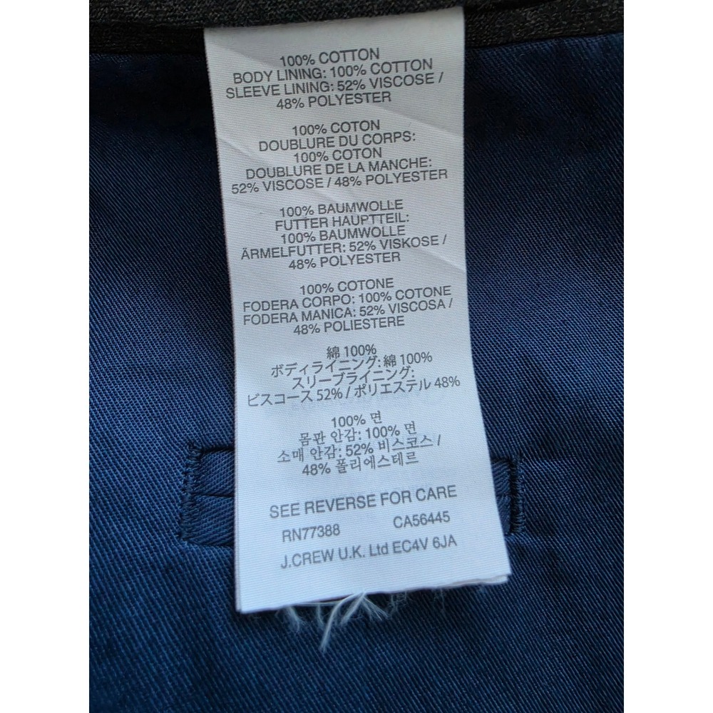 J.Crew Ludlow Blazer 44R Larusmiani Italian Cotton Blue Sport Coat Unstructured - Picture 5 of 13